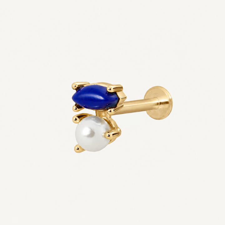 CONFORT PIERCING MOTHER OF PEARL LAPISLÁZULI FLEURON
