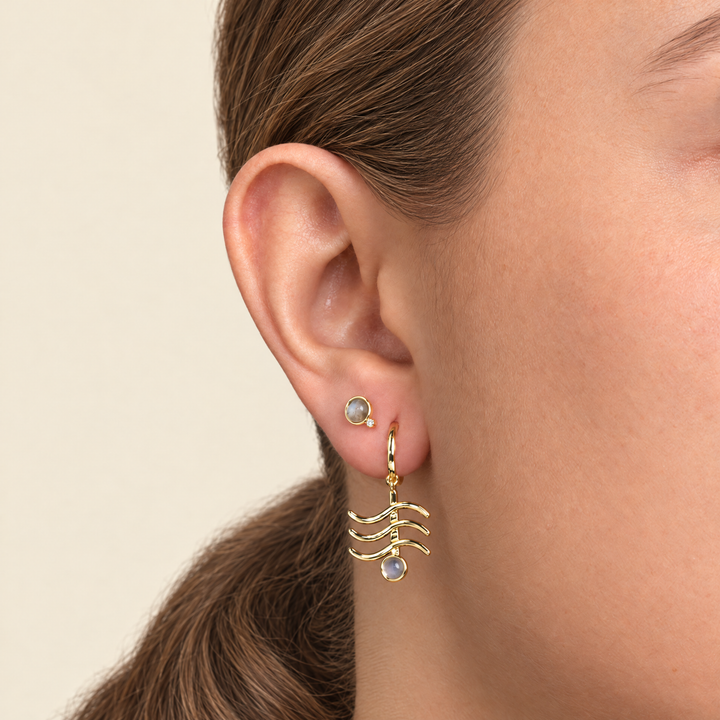 CONFORT PIERCING GREY MOONSTONE LUNELLE