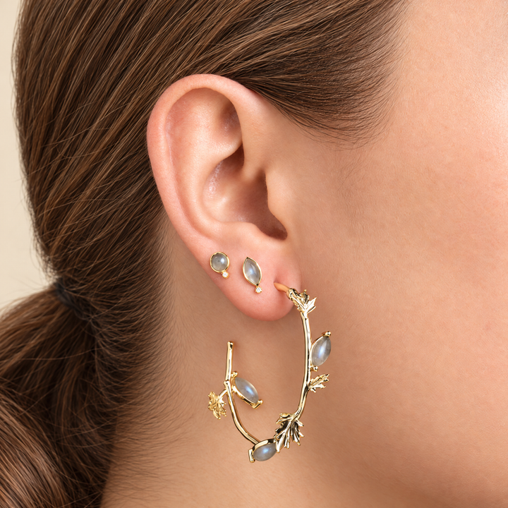 CONFORT PIERCING GREY MOONSTONE LUNELLE