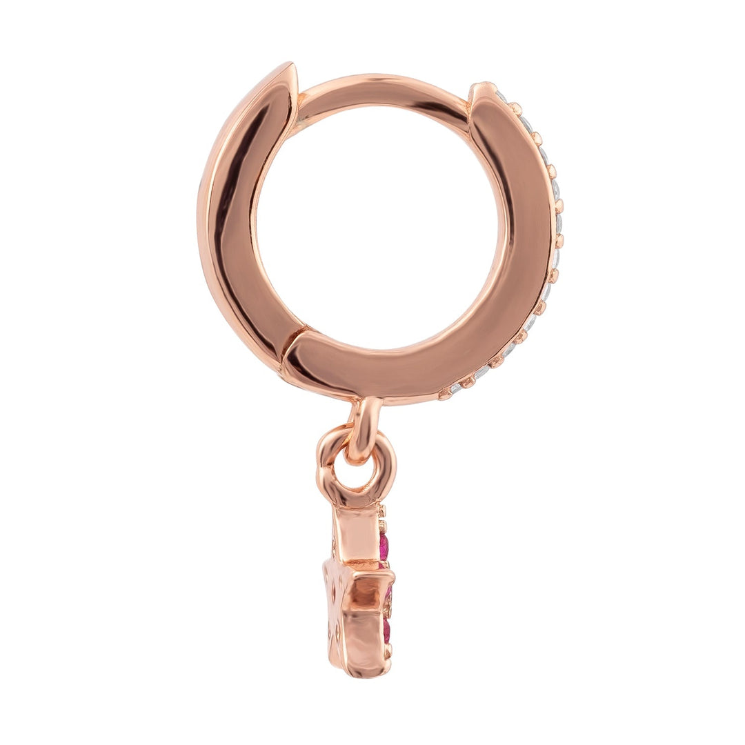 PENDIENTE PIERCING ARO ORO ROSA SHOOTING STAR