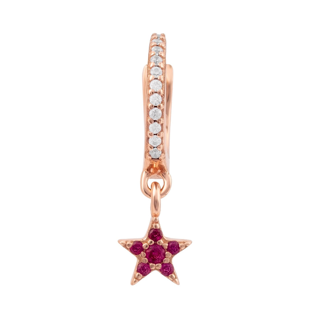 PENDIENTE PIERCING ARO ORO ROSA SHOOTING STAR