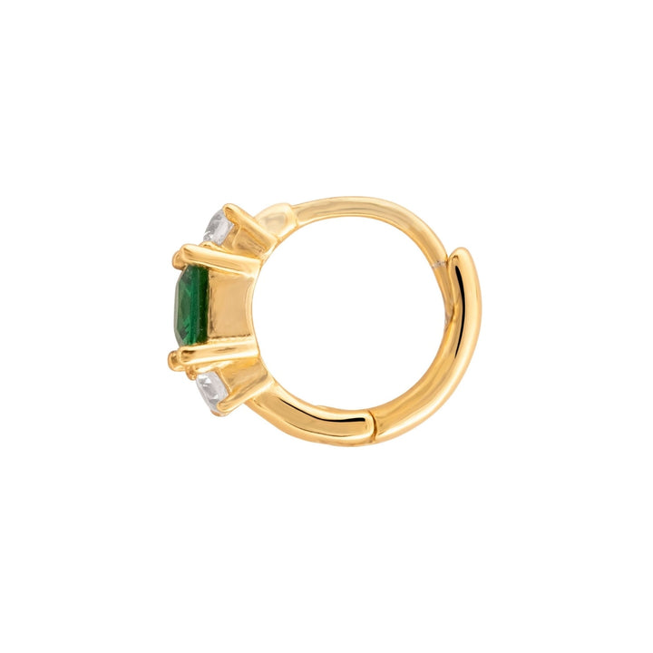 PENDIENTE PIERCING ARO ORO AMARILLO VERDE SCARLETT