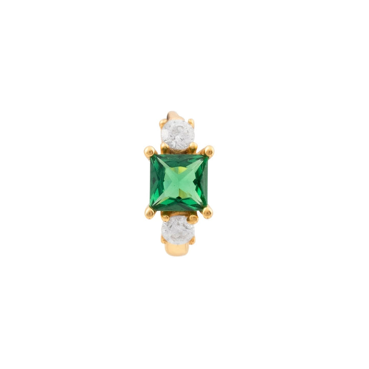 PENDIENTE PIERCING ARO ORO AMARILLO VERDE SCARLETT