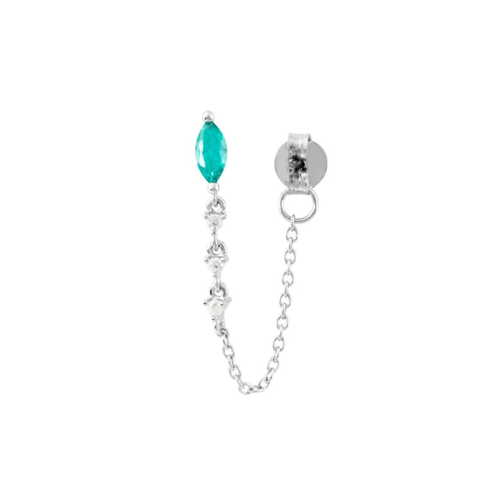 PENDIENTE PIERCING DE PLATA MARQUISE