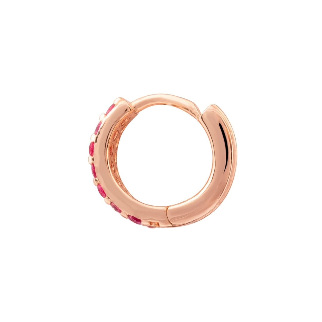 PENDIENTE PIERCING ARO ORO ROSA CORUNDUM JEANINNE