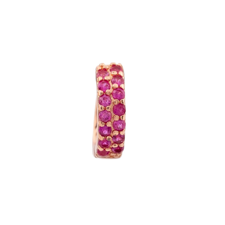 PENDIENTE PIERCING ARO ORO ROSA CORUNDUM JEANINNE