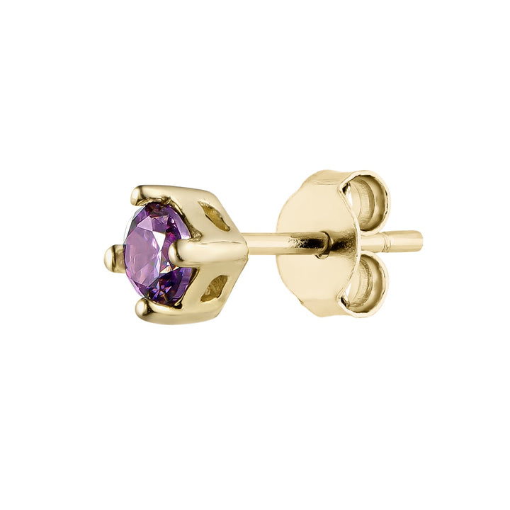 Orecchino piercing oro giallo ametista Luz