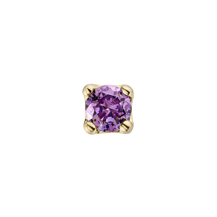 Orecchino piercing oro giallo ametista Luz