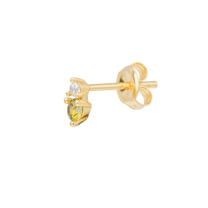 PENDIENTE PIERCING ORO AMARILLO VERDE DORY