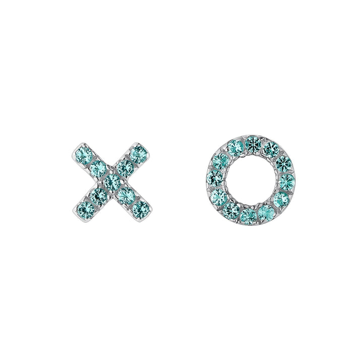 PENDIENTES ASIMÉTRICOS PLATA AZUL XOXO