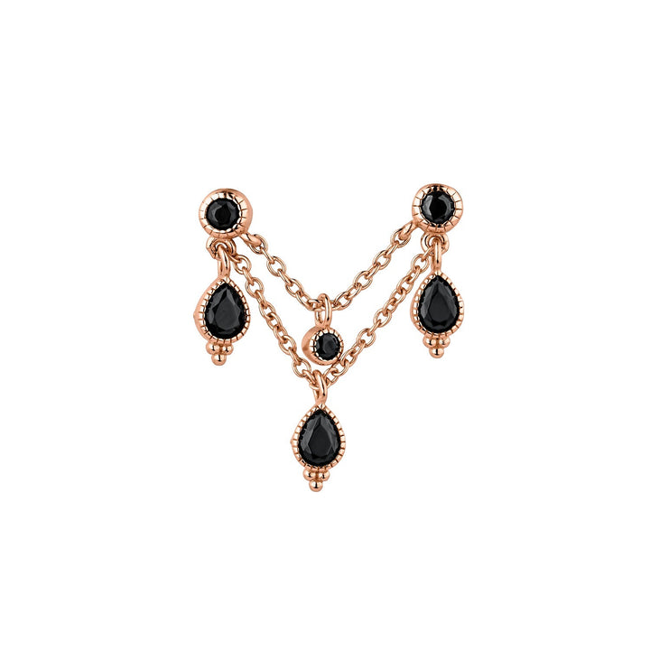 PENDIENTE PIERCING MÚLTIPLE ORO ROSA CHANDELIER