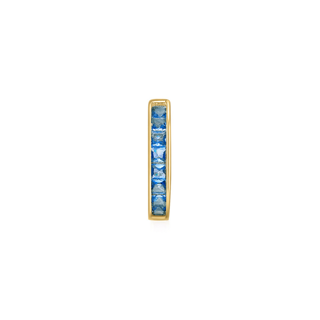 PENDIENTE PIERCING ARO ORO AMARILLO AZUL HOLI HOOP
