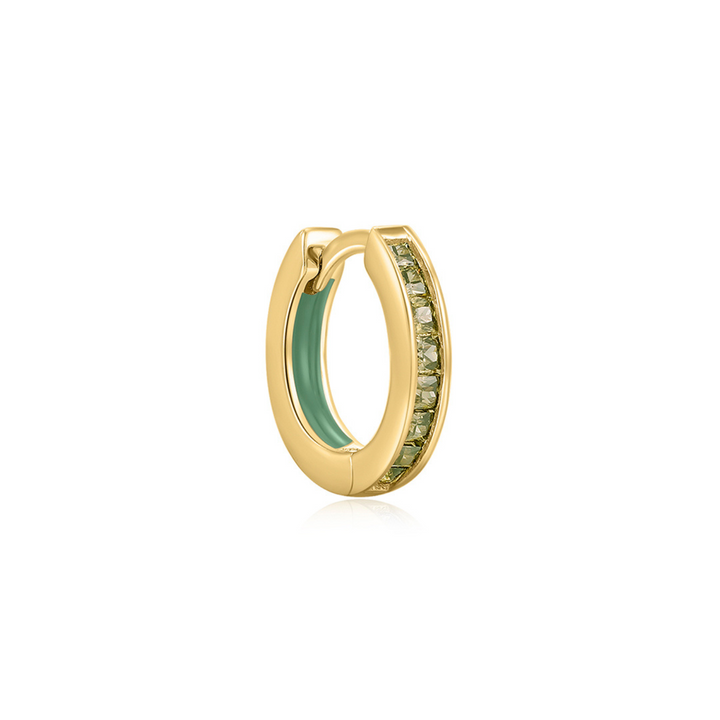 PENDIENTE PIERCING ARO ORO AMARILLO VERDE HOLI HOOP