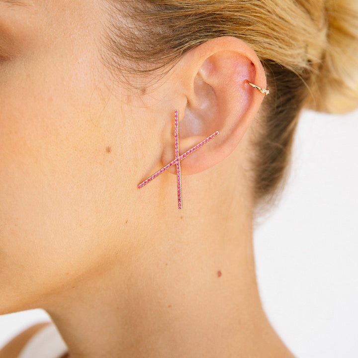 PENDIENTE PIERCING ORO ROSA XXL XA