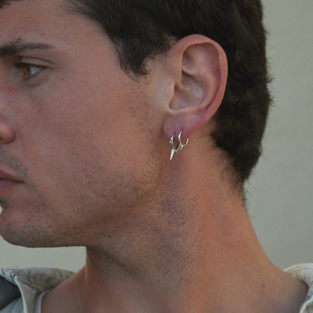PENDIENTE PIERCING ARO DE PLATA AZCON