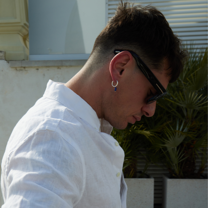 PENDIENTE PIERCING ARO BAROQUE LAPISLÁZULI