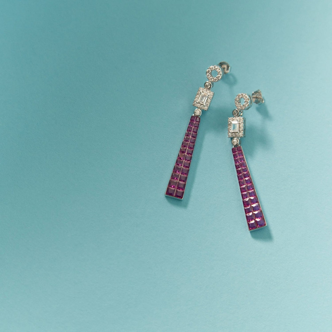 PENDIENTES RUBI ART-DECO