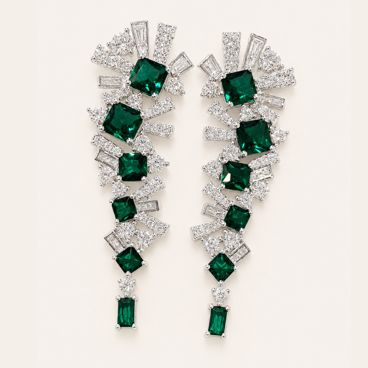 PENDIENTES EMERALD WATERFLLS