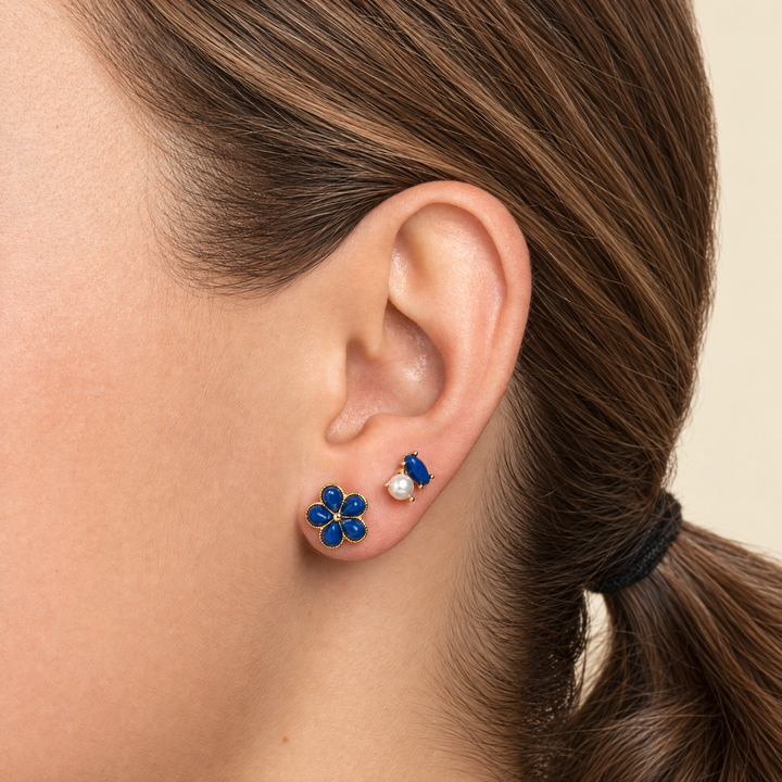 PENDIENTES LAPISLÁZULI FLEURETTE